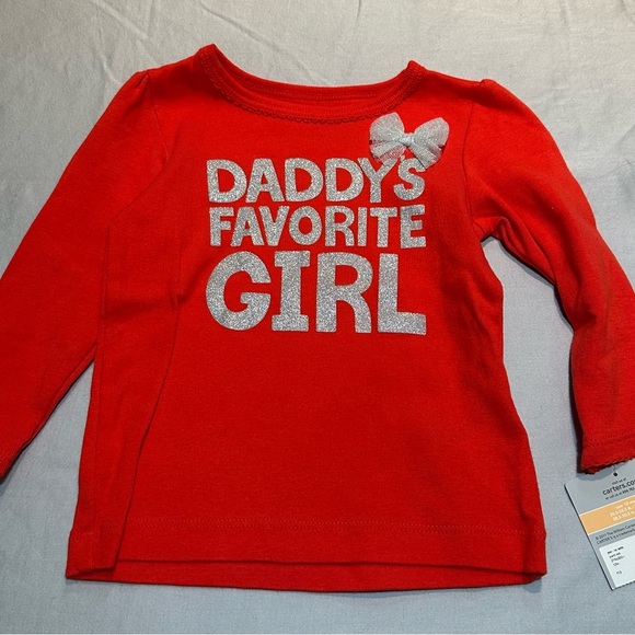 Carter's Red Long Sleeve Shirt - Daddy's Favorite Girl - Picture 1 of 4